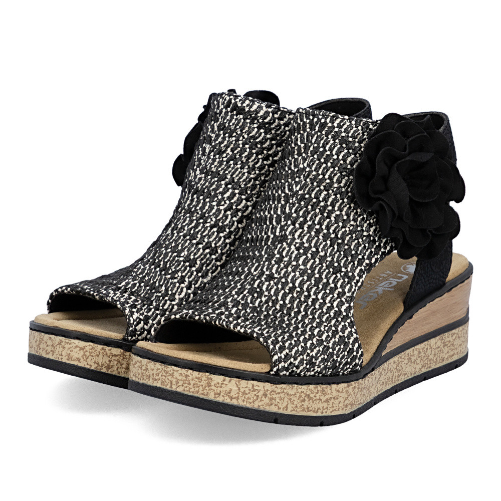 detail Dámské sandály RIEKER 63791-01 černá S6