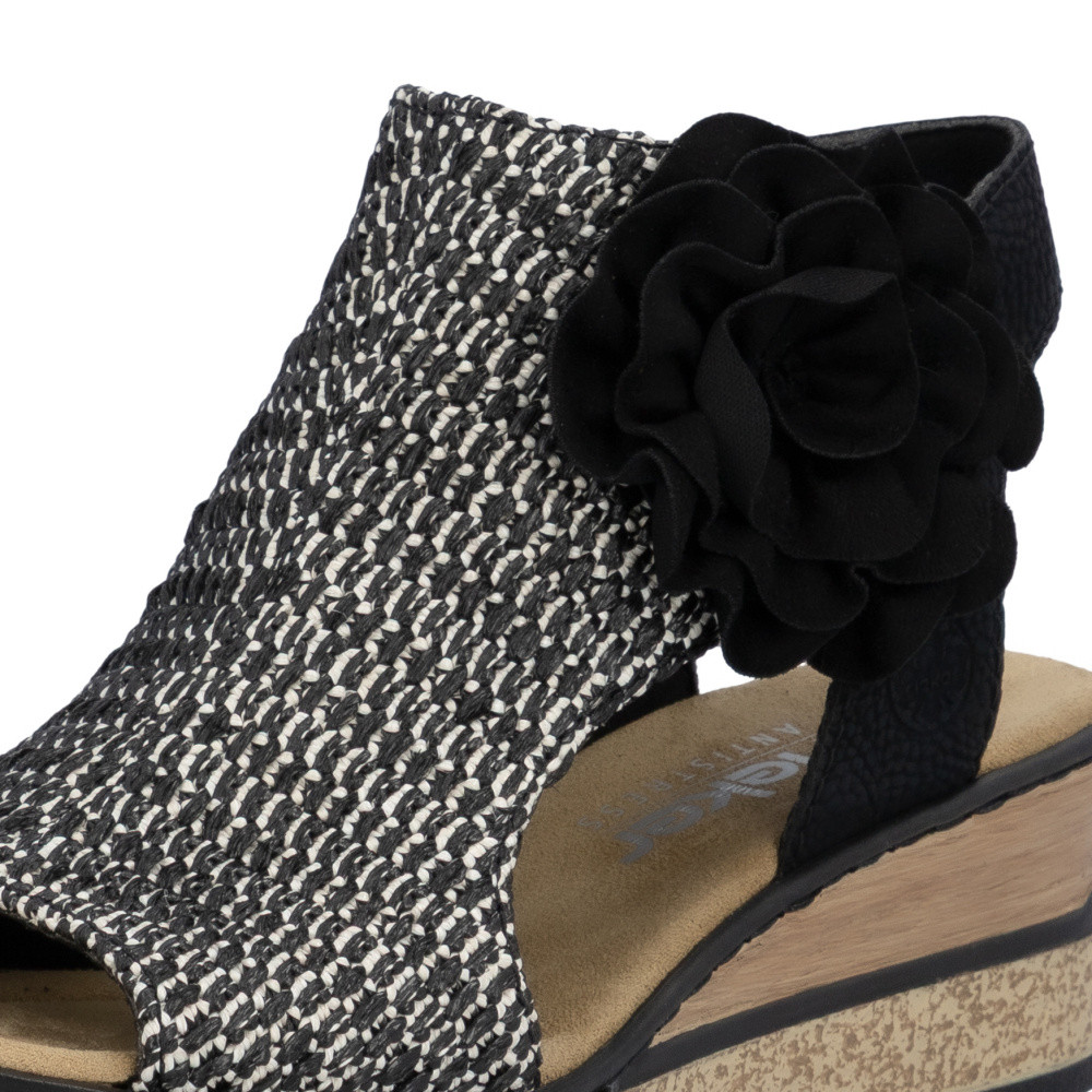 detail Dámské sandály RIEKER 63791-01 černá S6