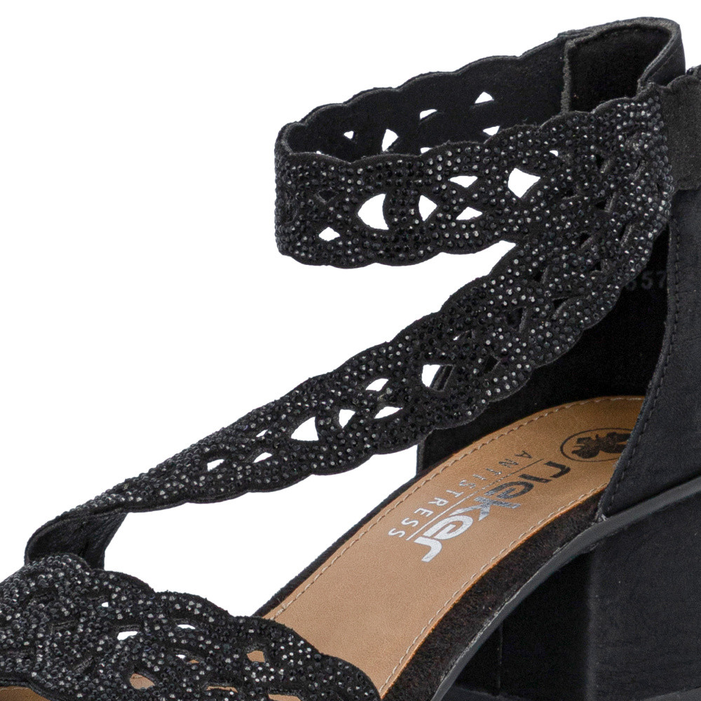 detail Dámské sandály RIEKER 64657-00 černá S6