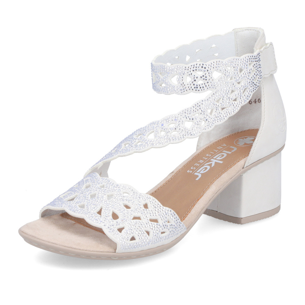 detail Dámské sandály RIEKER 64657-80 bílá S6