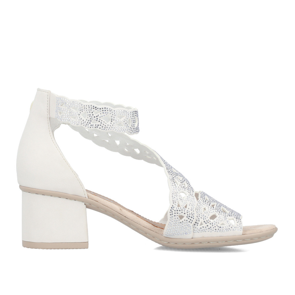 detail Dámské sandály RIEKER 64657-80 bílá S6