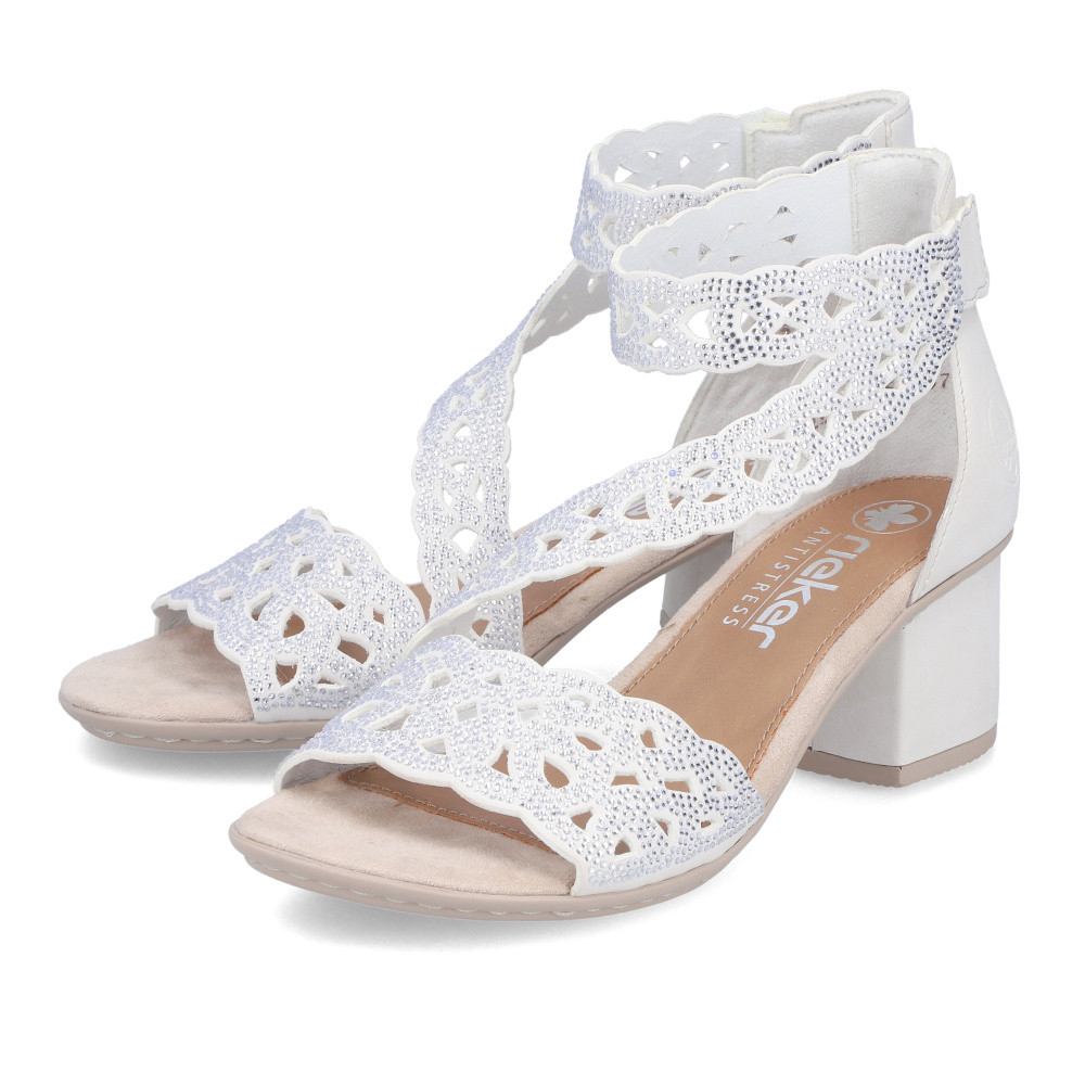 detail Dámské sandály RIEKER 64657-80 bílá S6