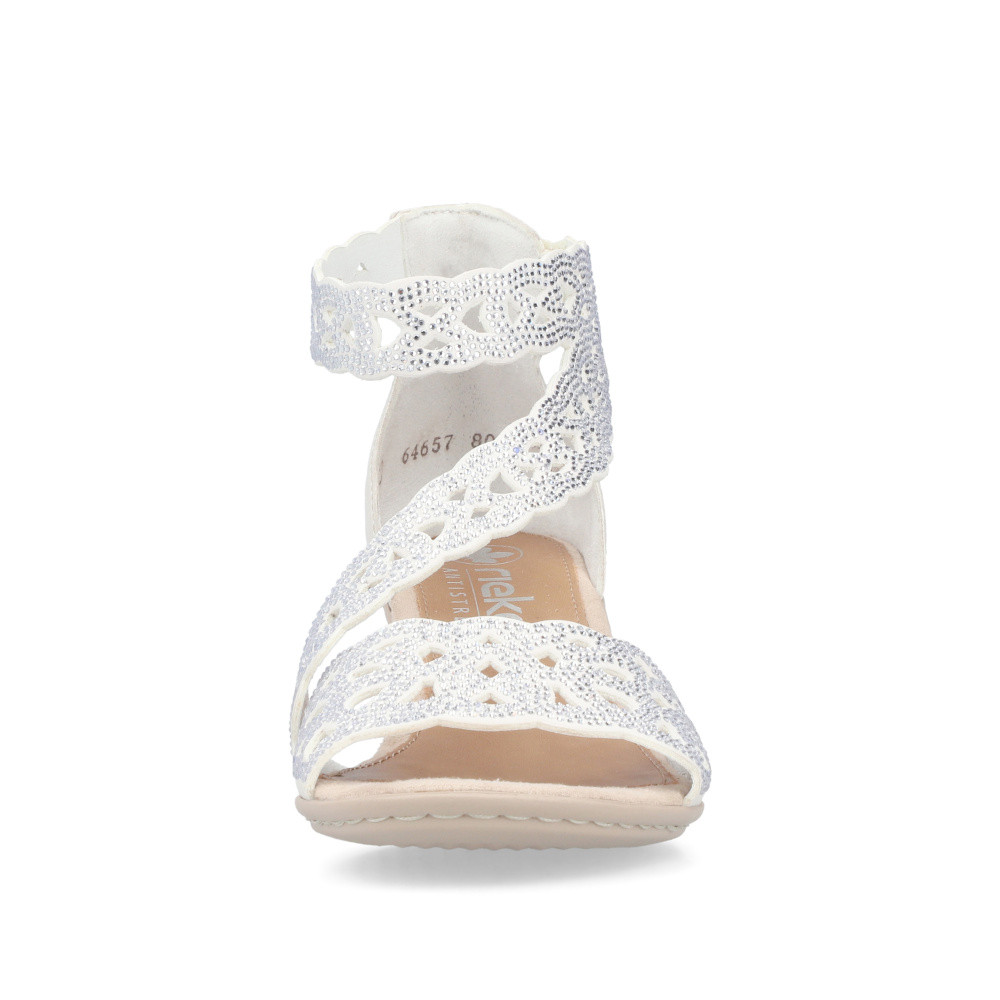 detail Dámské sandály RIEKER 64657-80 bílá S6