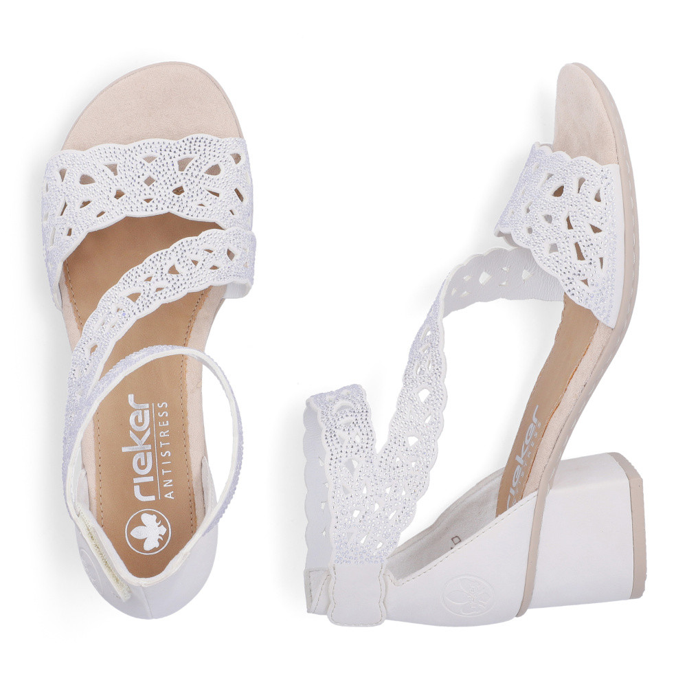 detail Dámské sandály RIEKER 64657-80 bílá S6