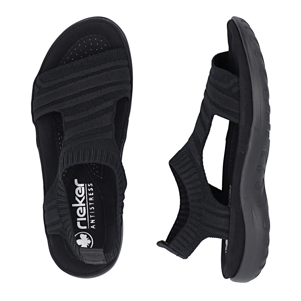 detail Dámské sandály RIEKER 64850-00 černá S6