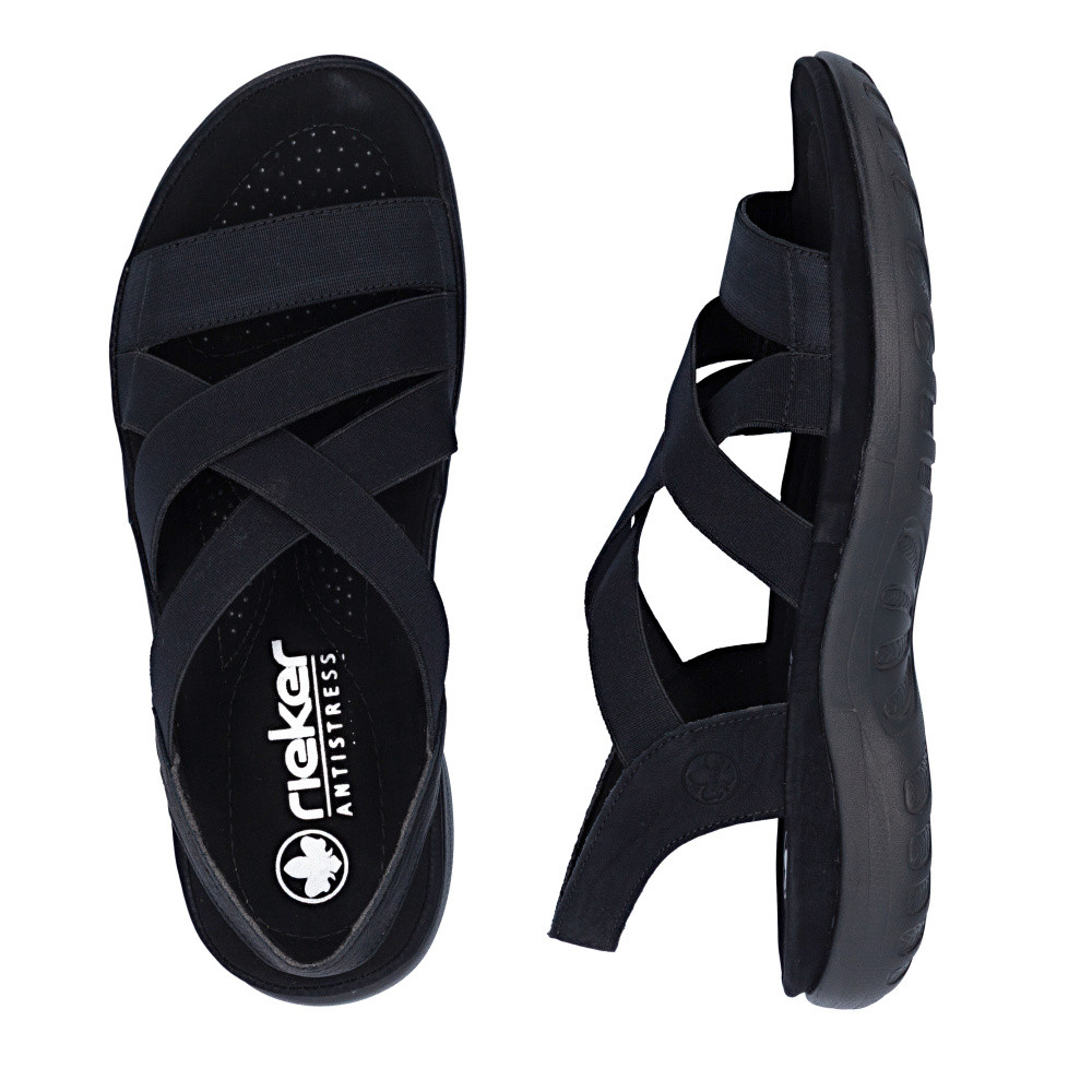 detail Dámské sandály RIEKER 64857-00 černá S6
