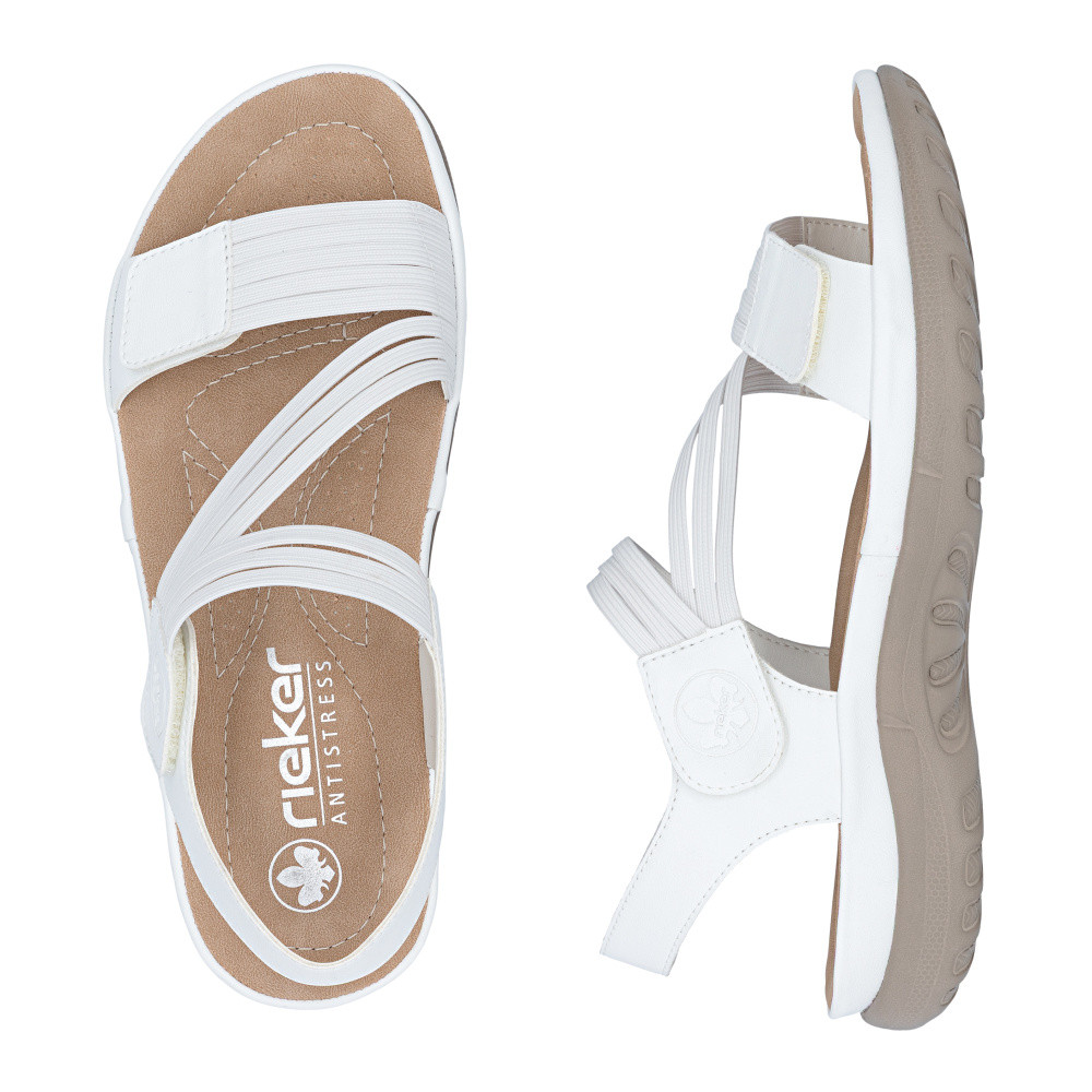 detail Dámské sandály RIEKER 64870-81 bílá S6