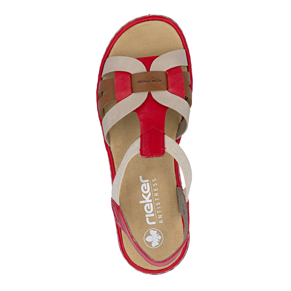 detail Dámské sandály RIEKER 65918-33 červená S6