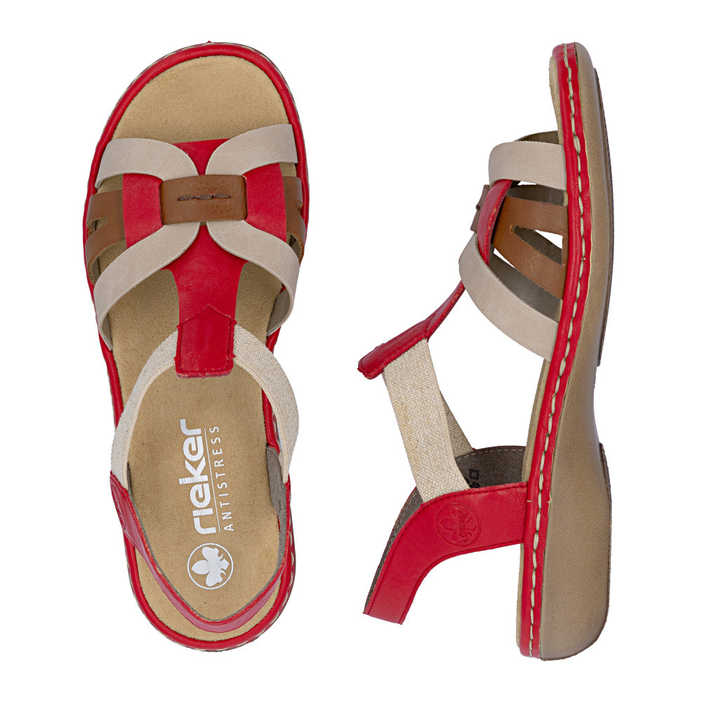 detail Dámské sandály RIEKER 65918-33 červená S6