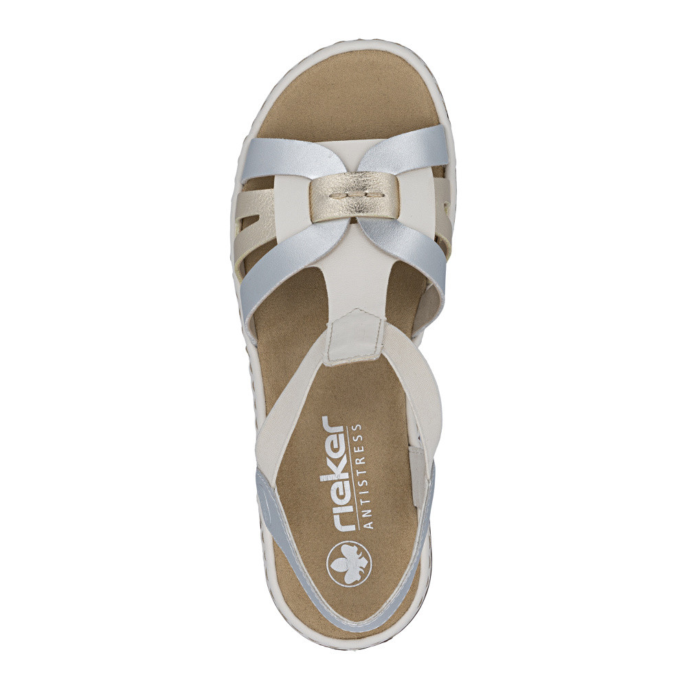 detail Dámské sandály RIEKER 65918-91 stříbrná S6