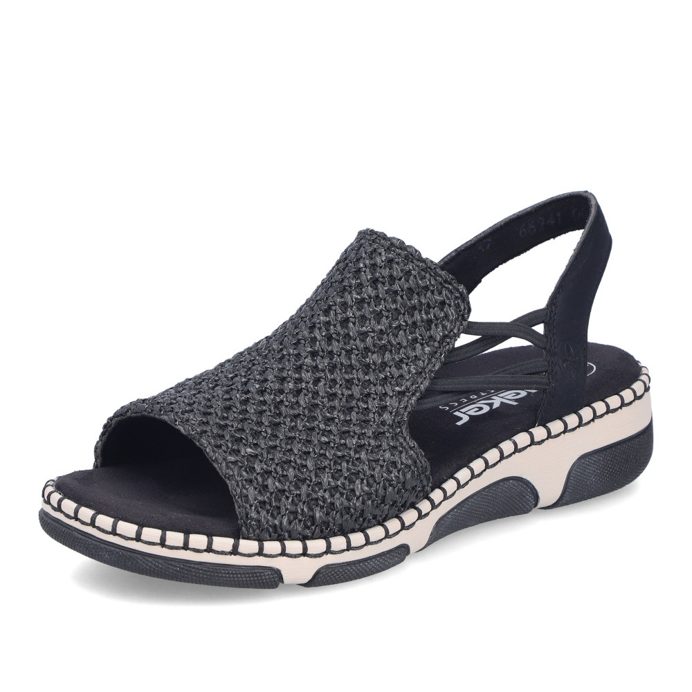 detail Dámské sandály RIEKER 66241-00 černá S6