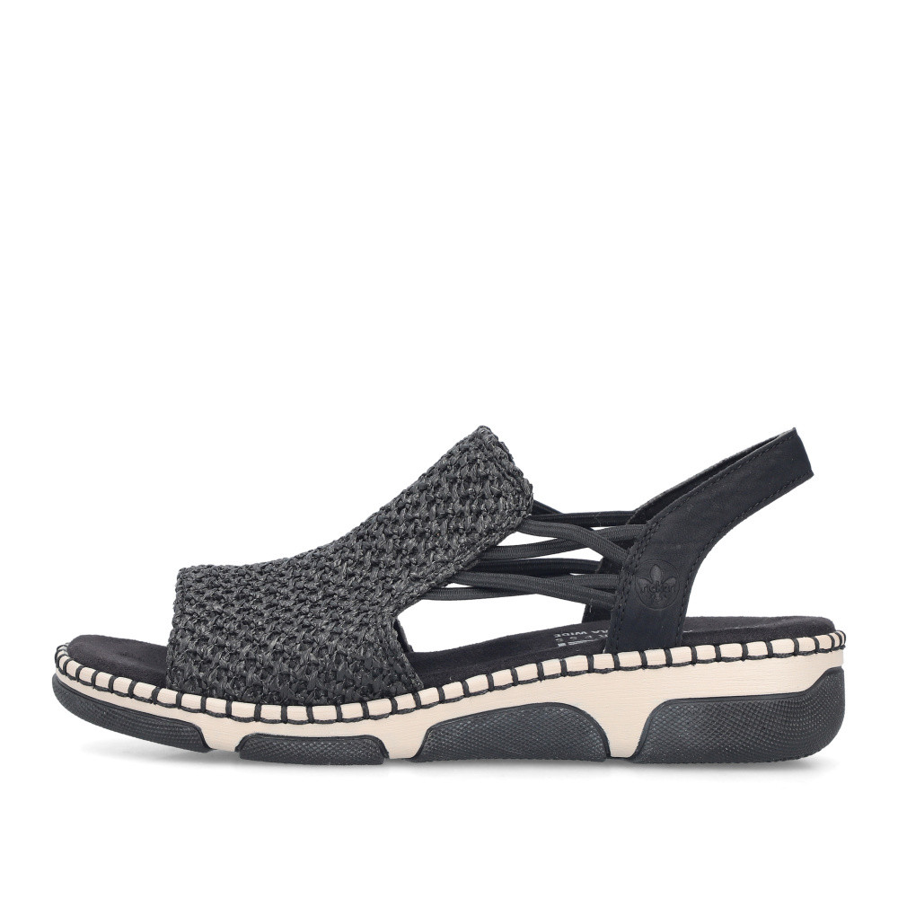 detail Dámské sandály RIEKER 66241-00 černá S6