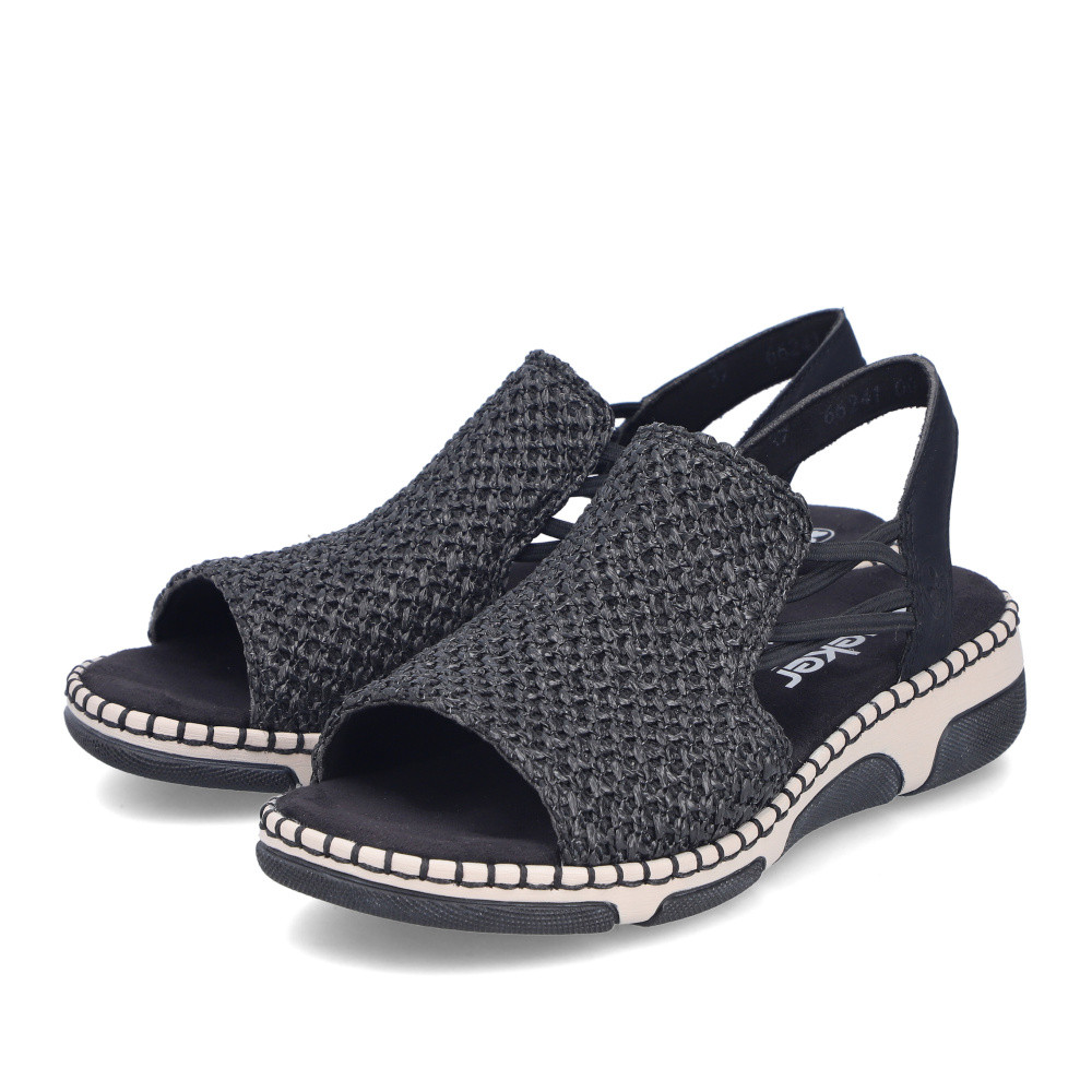 detail Dámské sandály RIEKER 66241-00 černá S6