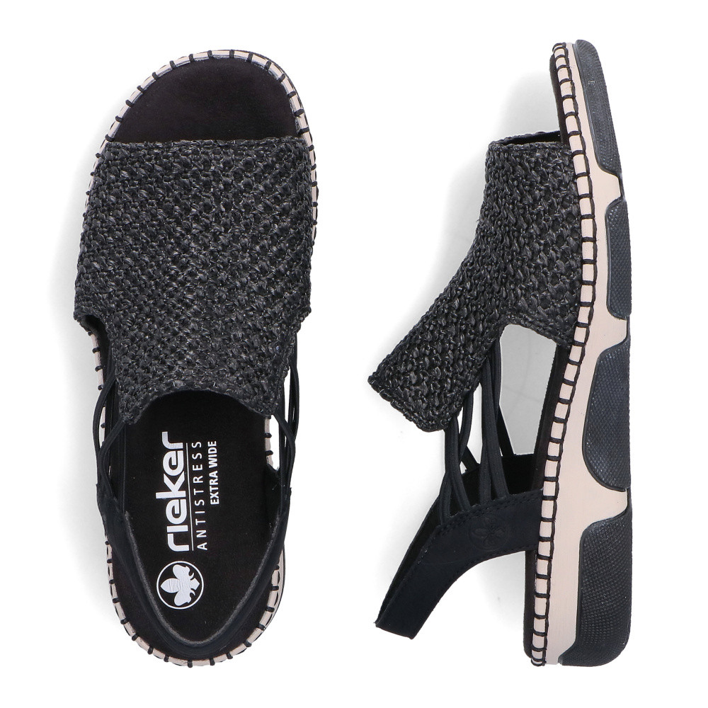 detail Dámské sandály RIEKER 66241-00 černá S6