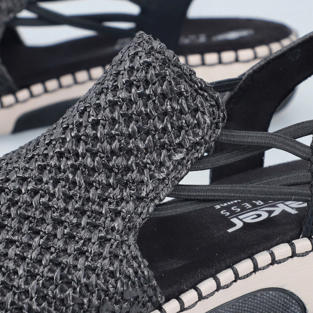 detail Dámské sandály RIEKER 66241-00 černá S6