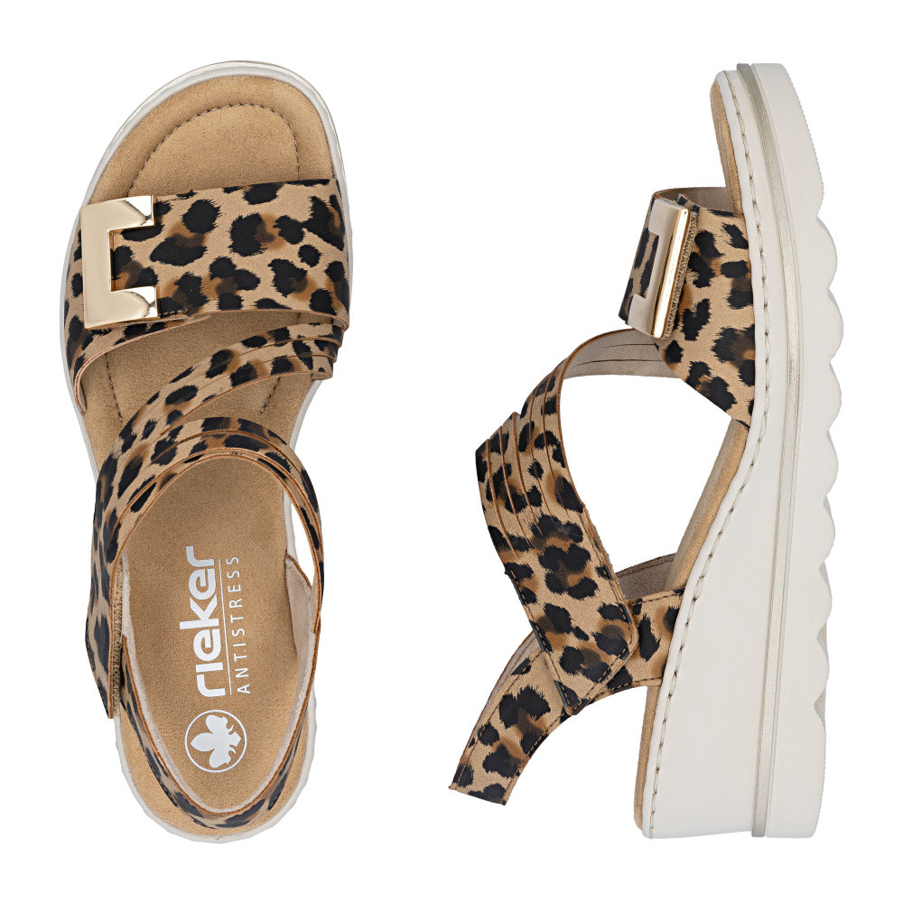 detail Dámské sandály RIEKER 67410-90 béžová S6