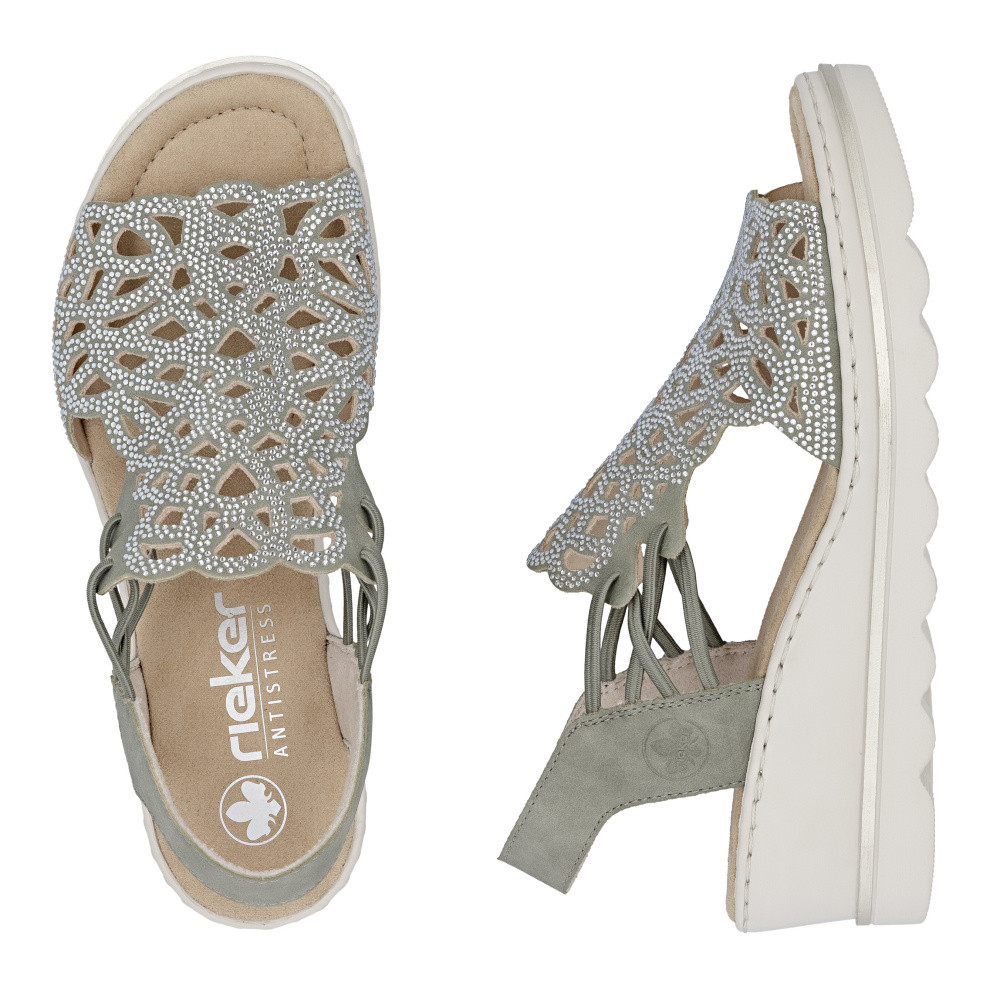 detail Dámské sandály RIEKER 67465-52 zelená S6