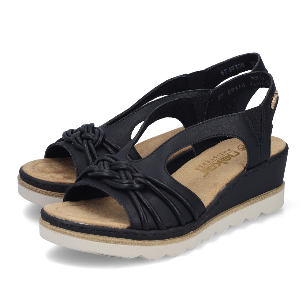 detail Dámské sandály RIEKER 67471-00 černá S6