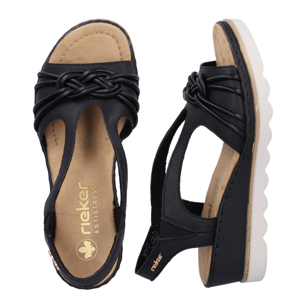 detail Dámské sandály RIEKER 67471-00 černá S6