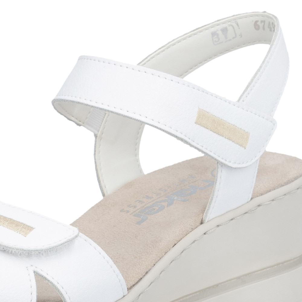 detail Dámské sandály RIEKER 67497-80 bílá S6