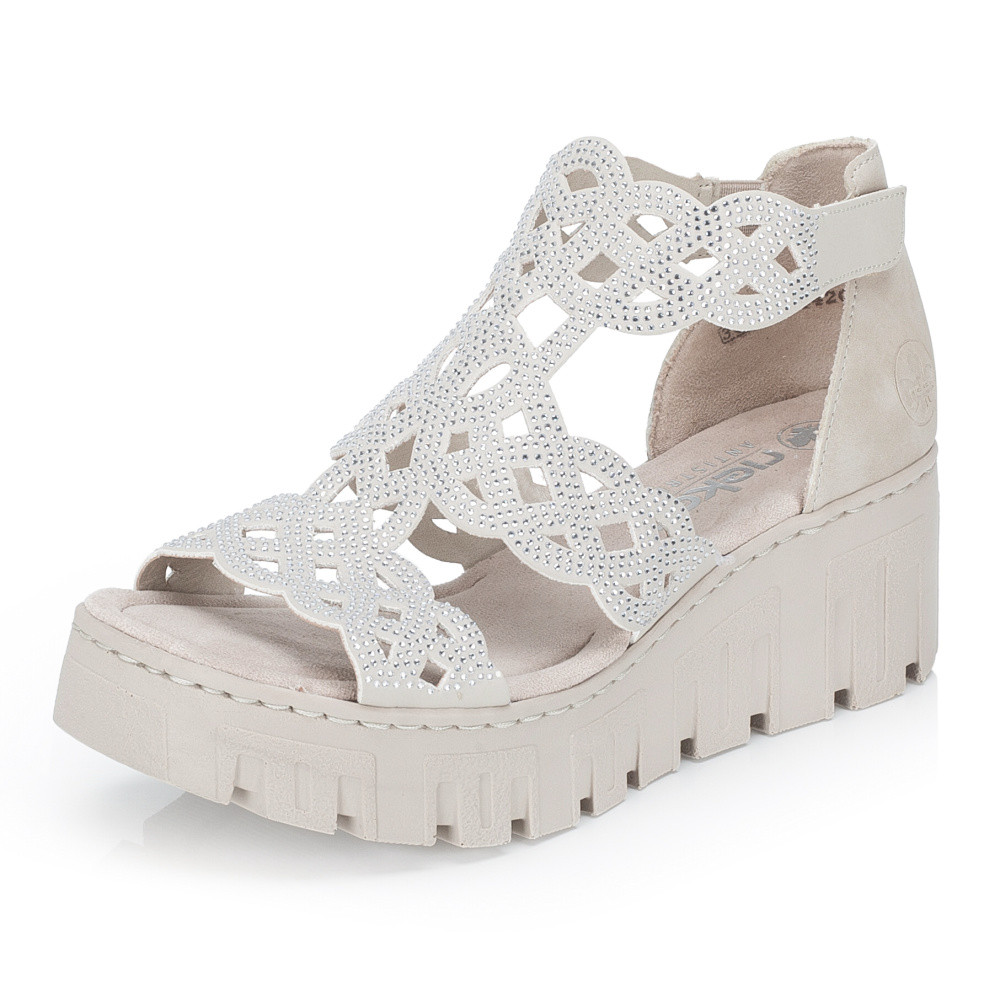 detail Dámské sandály RIEKER 68052-62 béžová S6