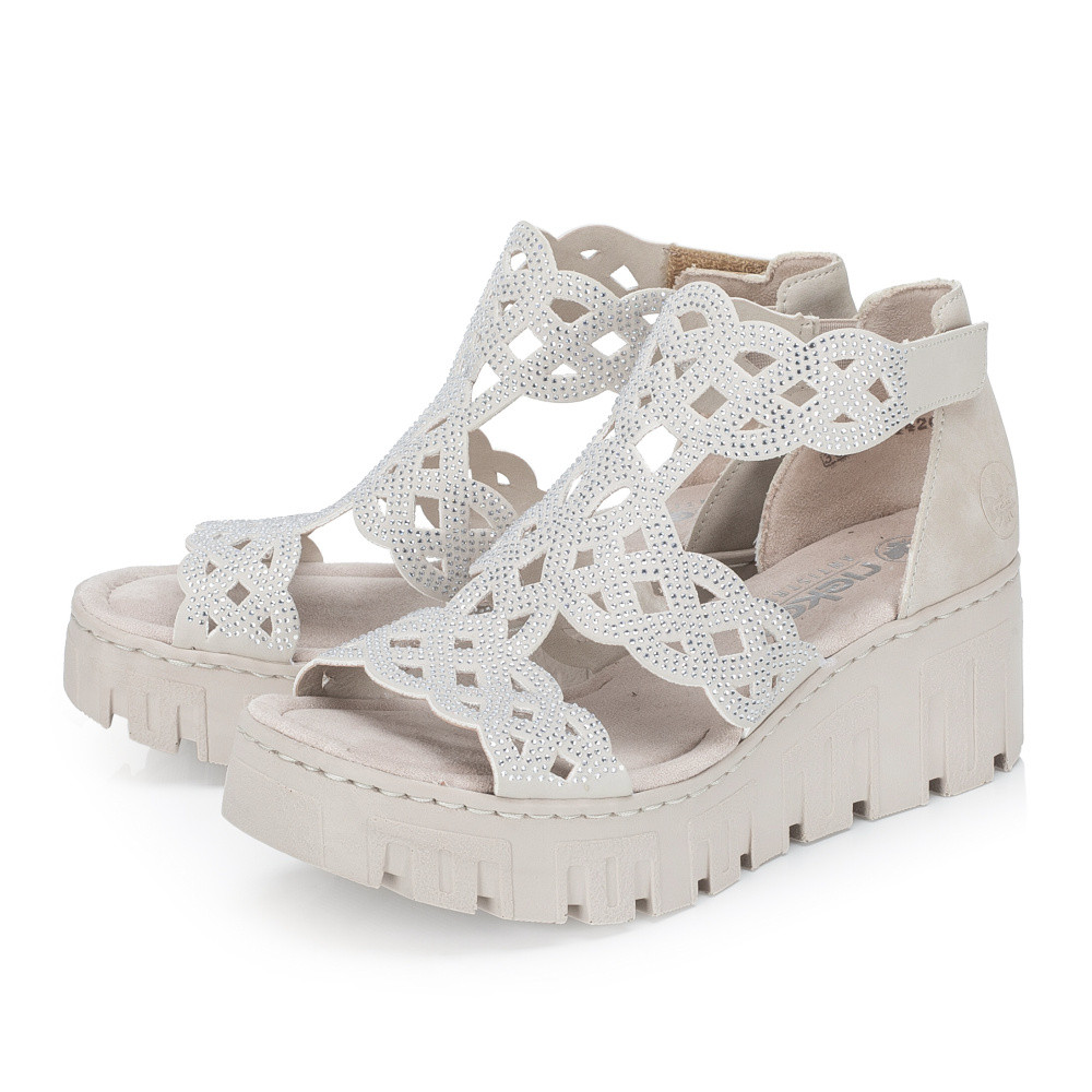 detail Dámské sandály RIEKER 68052-62 béžová S6