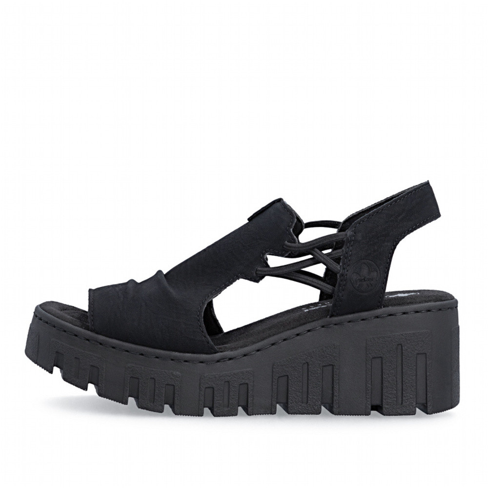 detail Dámské sandály RIEKER 68075-00 černá S6