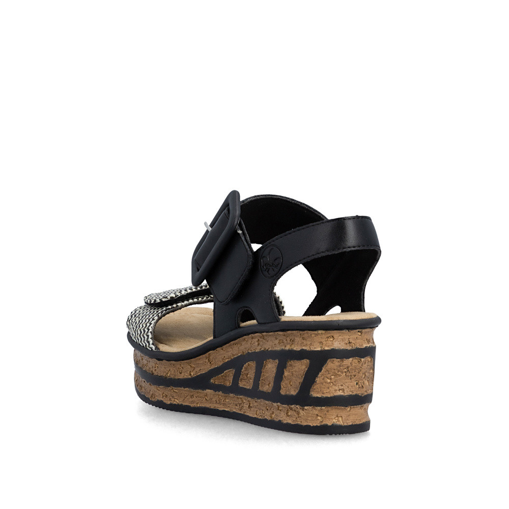 detail Dámské sandály RIEKER 68172-00 černá S6