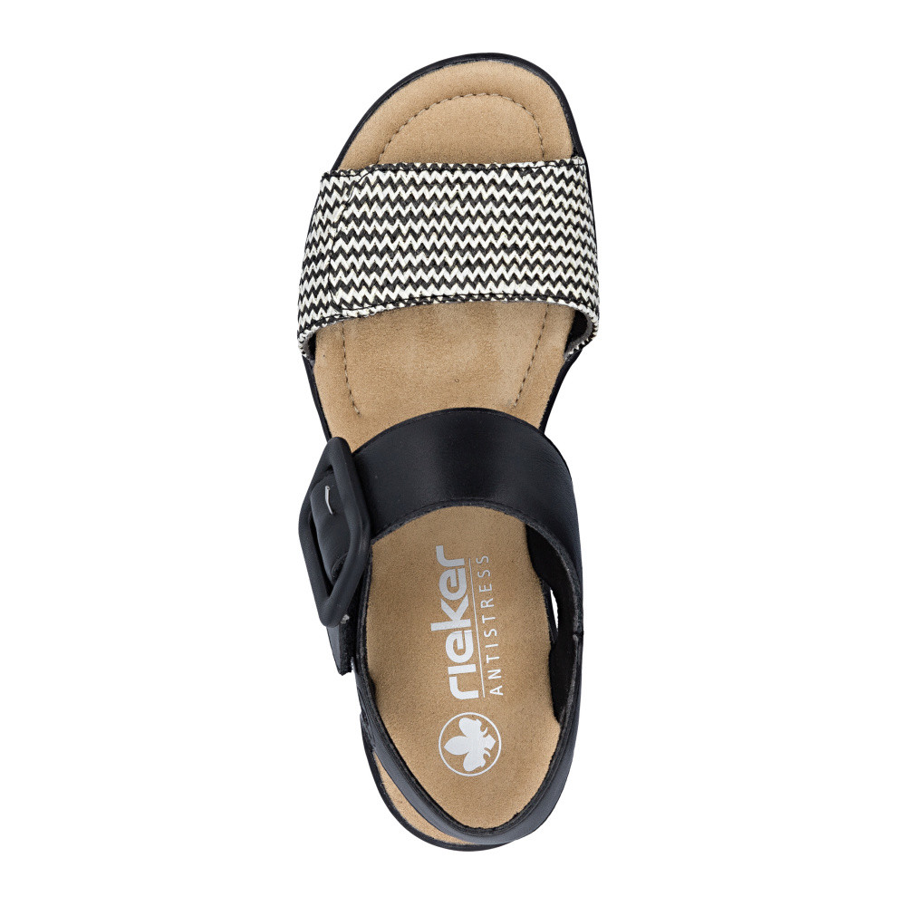 detail Dámské sandály RIEKER 68172-00 černá S6