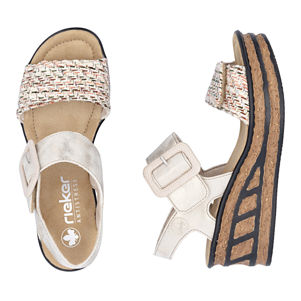 detail Dámské sandály RIEKER 68172-60 béžová S6