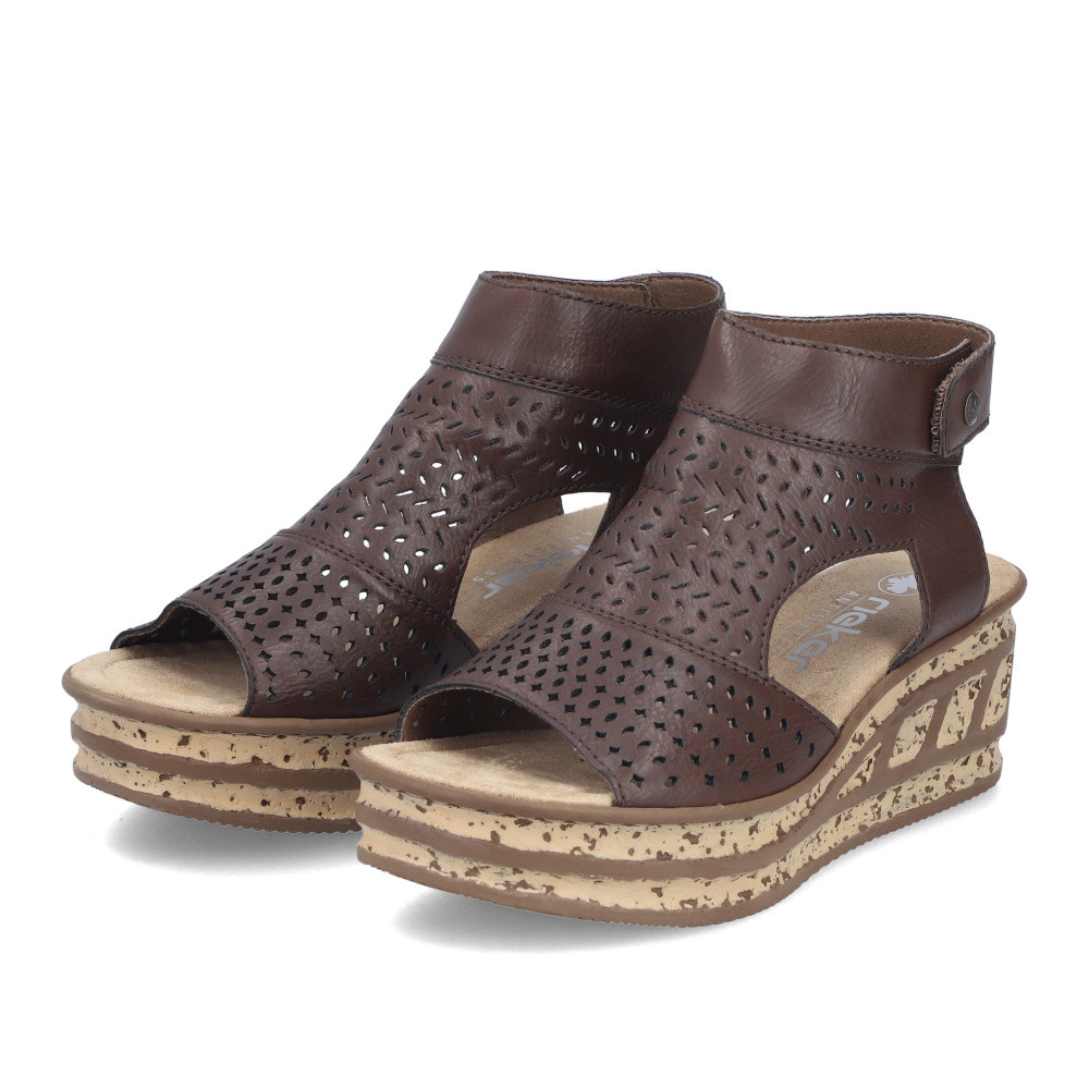 detail Dámské sandály RIEKER 68185-24 hnědá S6