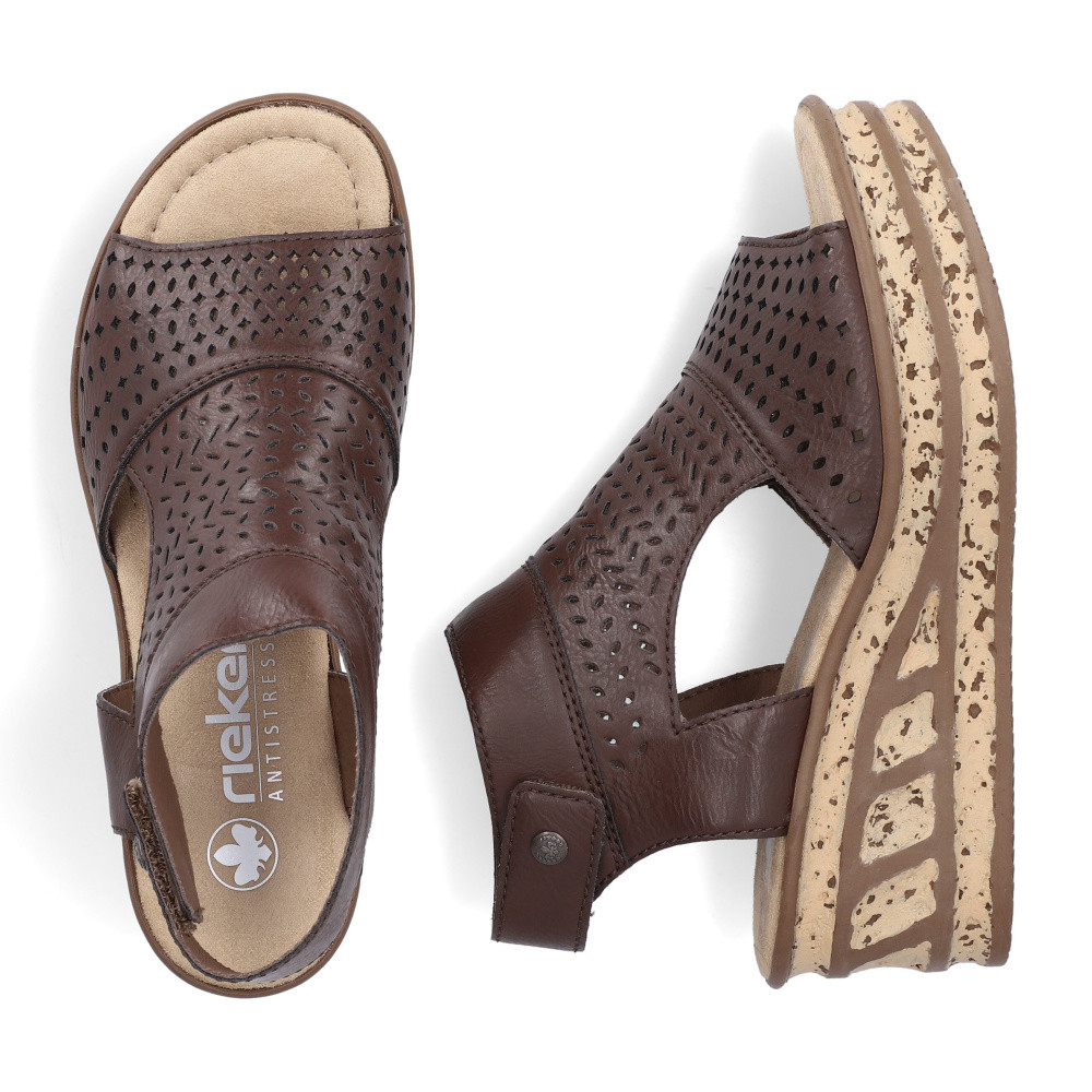 detail Dámské sandály RIEKER 68185-24 hnědá S6