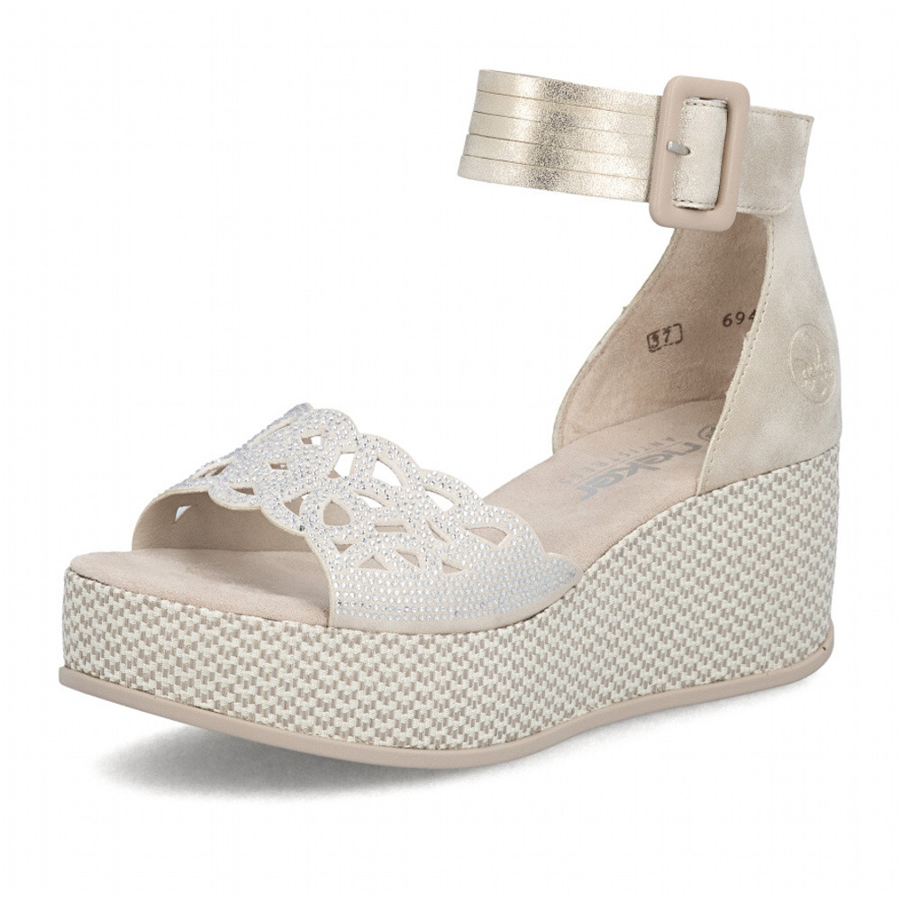 detail Dámské sandály RIEKER 69457-60 béžová S6