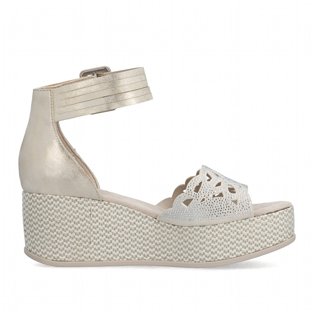 detail Dámské sandály RIEKER 69457-60 béžová S6