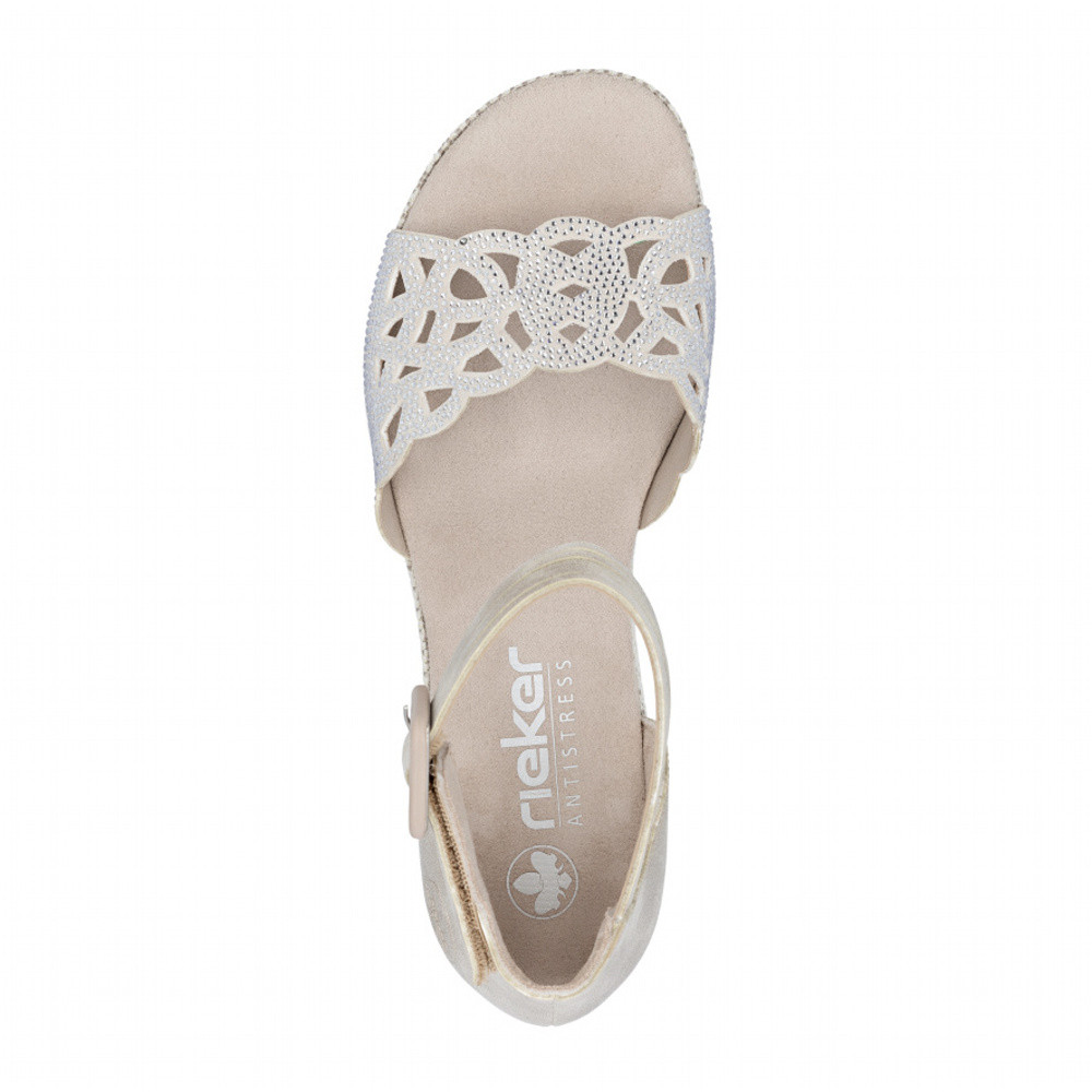 detail Dámské sandály RIEKER 69457-60 béžová S6