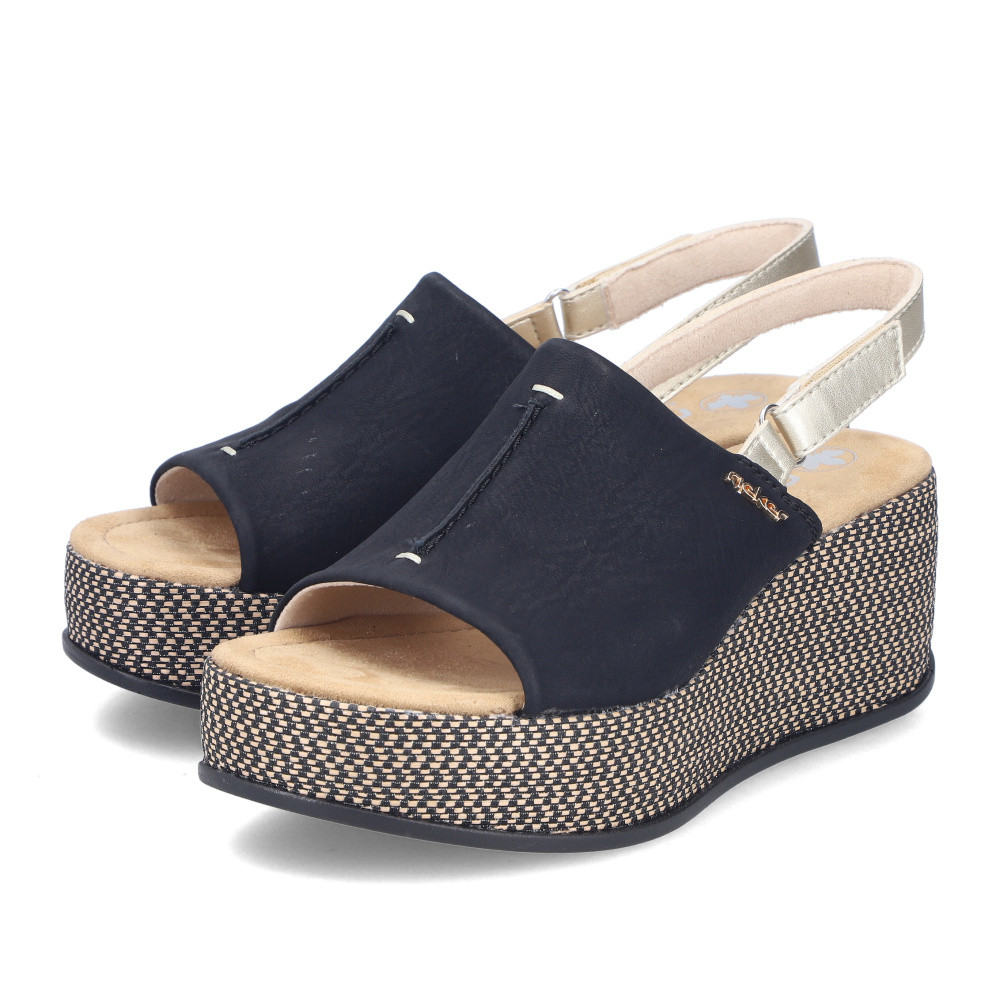 detail Dámské sandály RIEKER 69460-00 černá S6