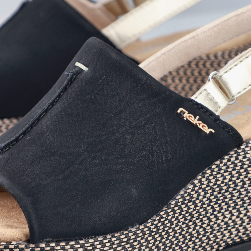 detail Dámské sandály RIEKER 69460-00 černá S6