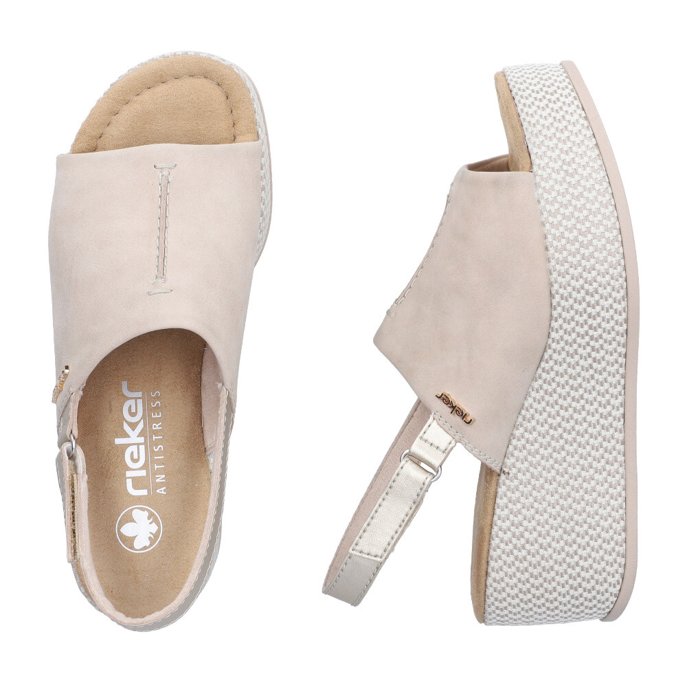 detail Dámské sandály RIEKER 69460-62 béžová S6