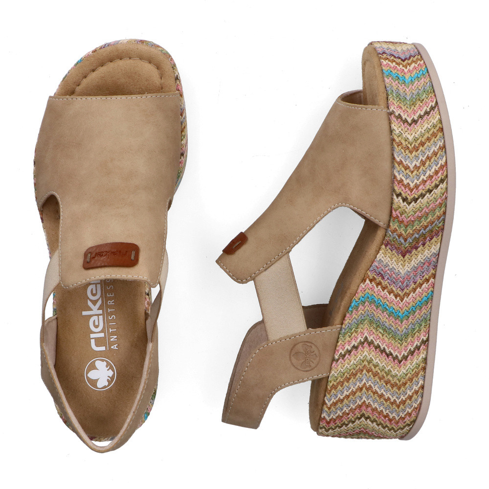 detail Dámské sandály RIEKER 69472-60 béžová S6