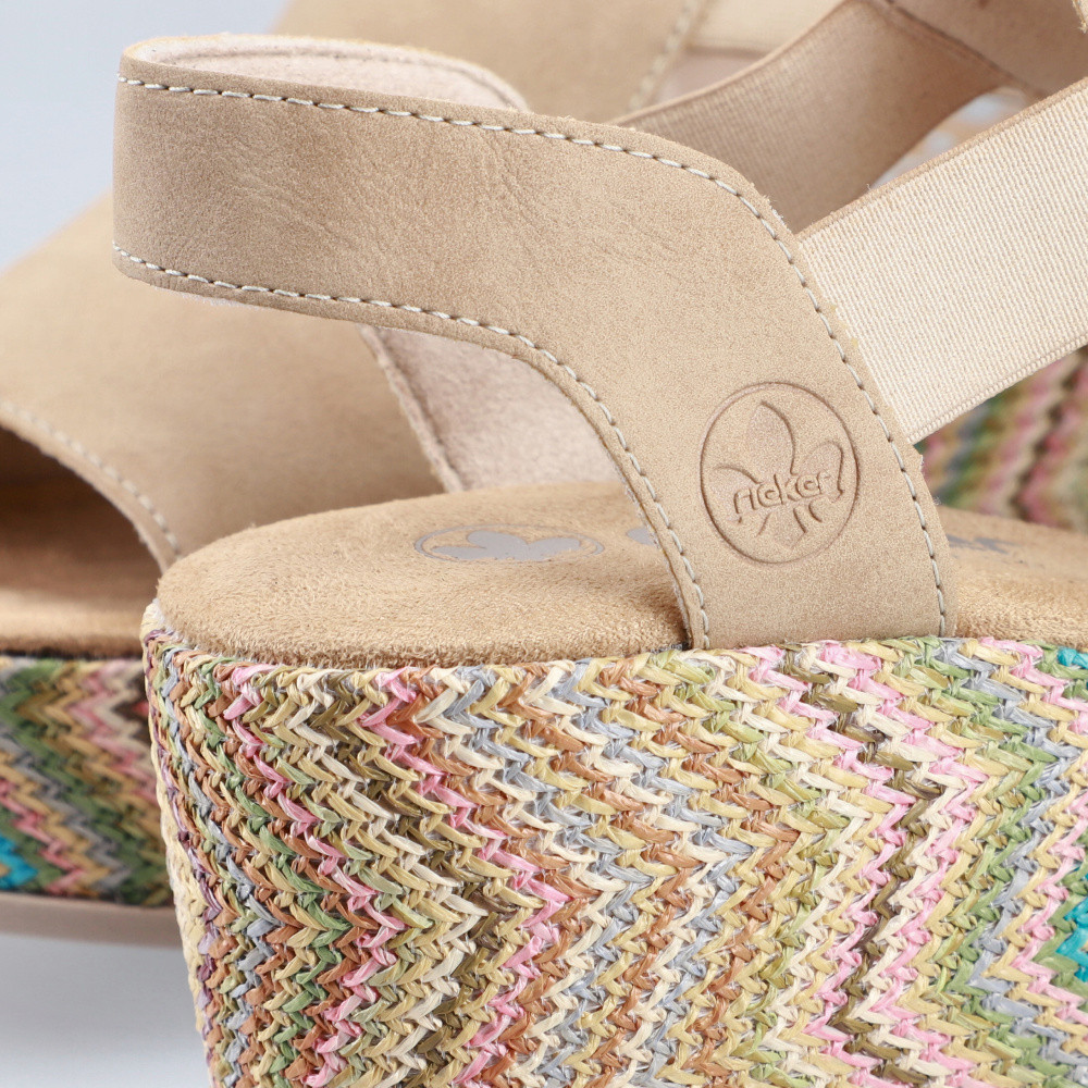 detail Dámské sandály RIEKER 69472-60 béžová S6
