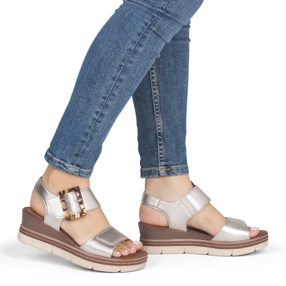 detail Dámske sandále REMONTE D2L53-90 zlatá S6