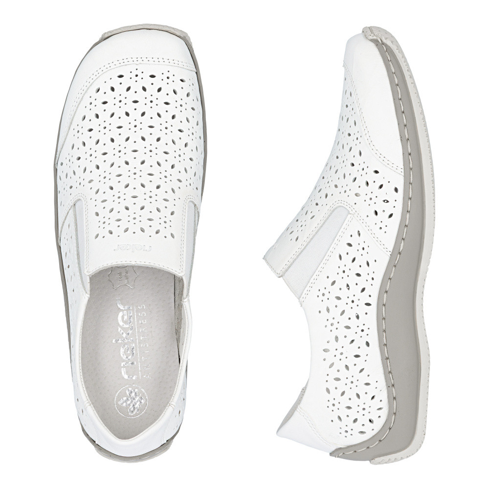 detail Dámské mokasíny RIEKER L1756-80 bílá S6