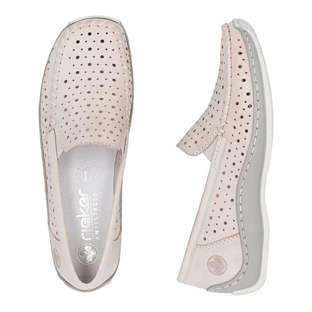 detail Dámské mokasíny RIEKER L1767-60 béžová S6