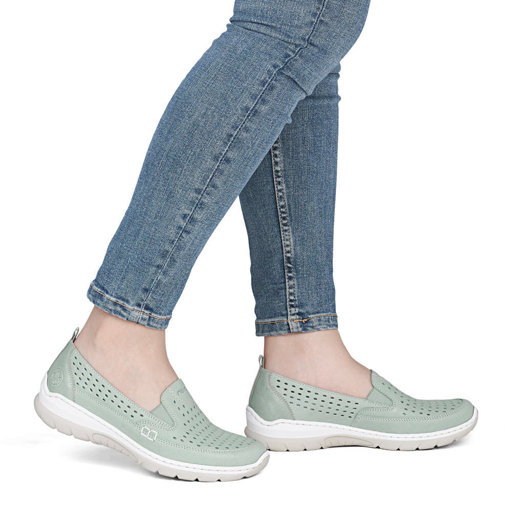 detail Dámske mokasíny RIEKER L32F4-52 zelená S6