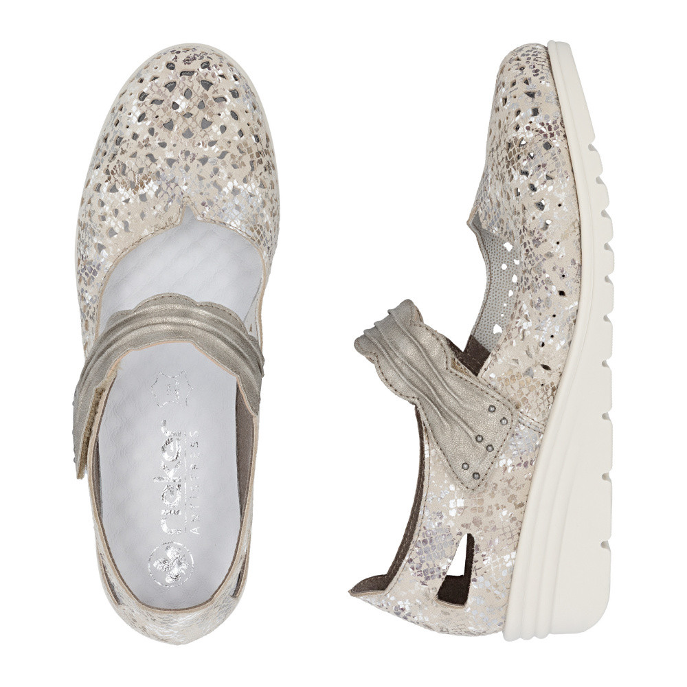 detail Dámské baleríny RIEKER L5359-90 béžová S6