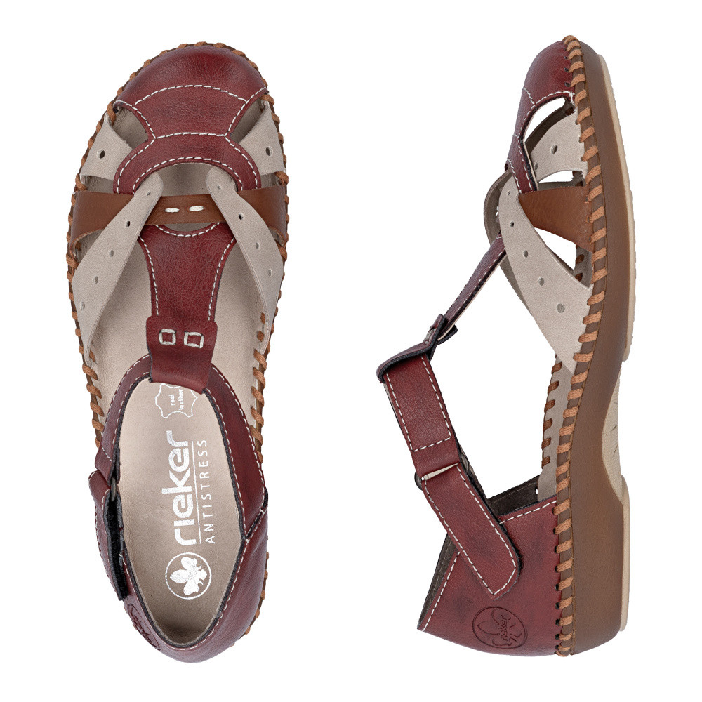 detail Dámské sandály RIEKER M1655-34 červená S6