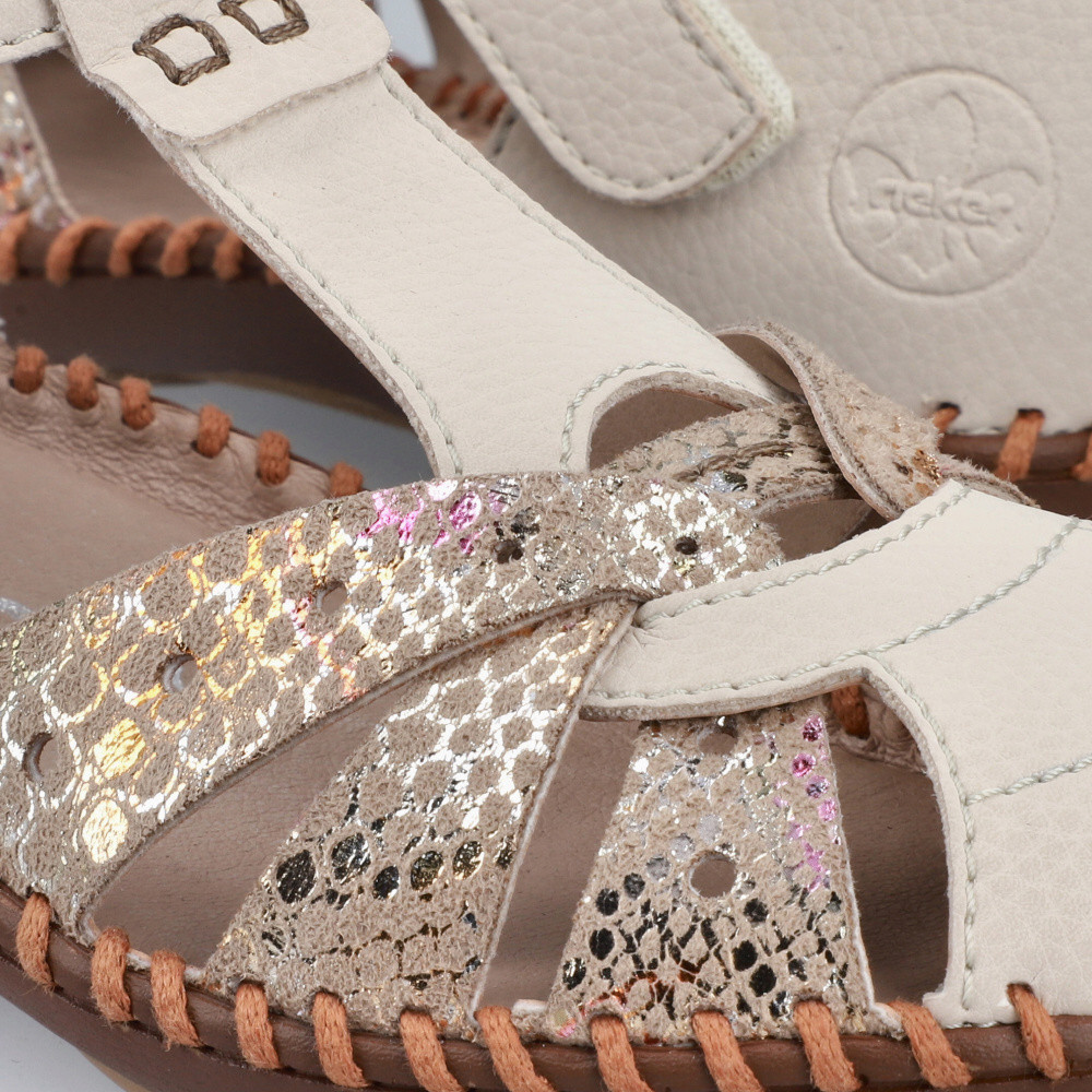 detail Dámské sandály RIEKER M1655-62 béžová S6
