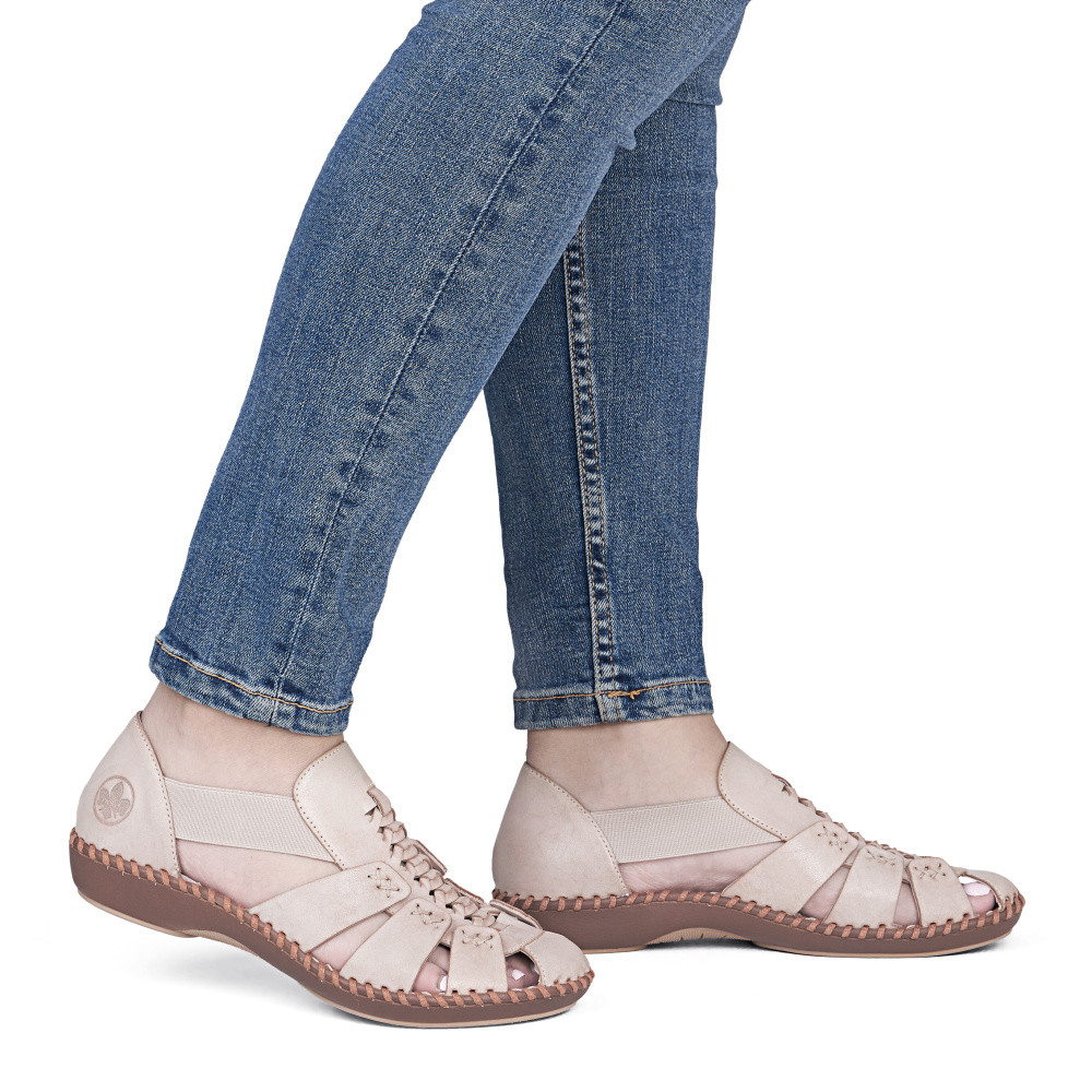 detail Dámské sandály RIEKER M1679-60 béžová S6