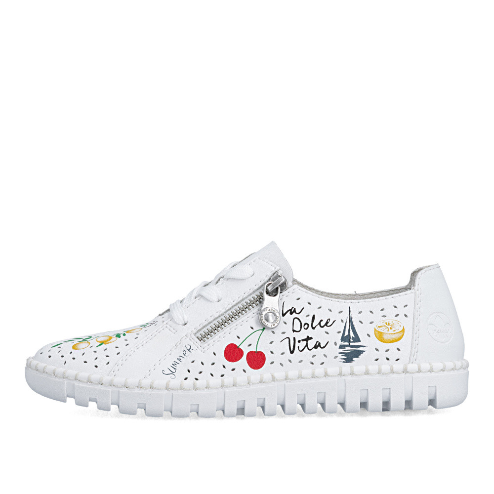 detail Dámské polobotky RIEKER M2310-80 bílá S6