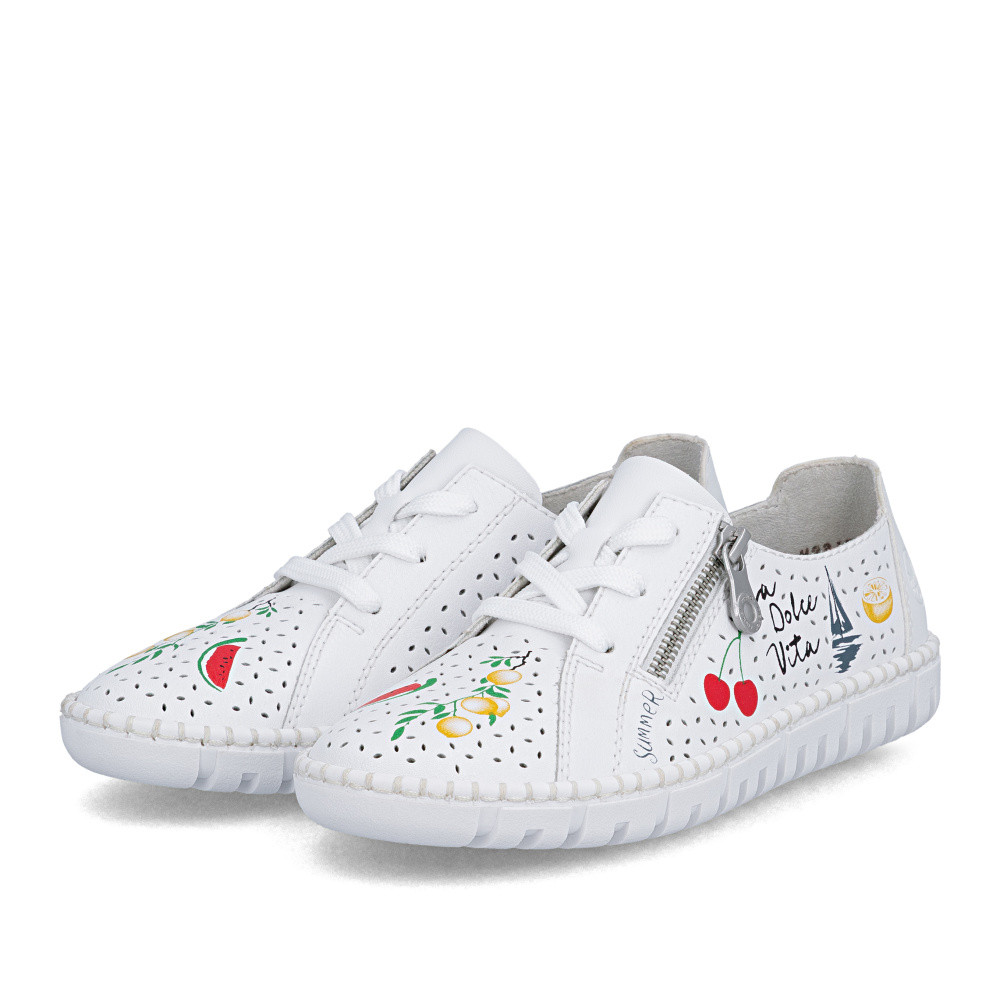 detail Dámské polobotky RIEKER M2310-80 bílá S6